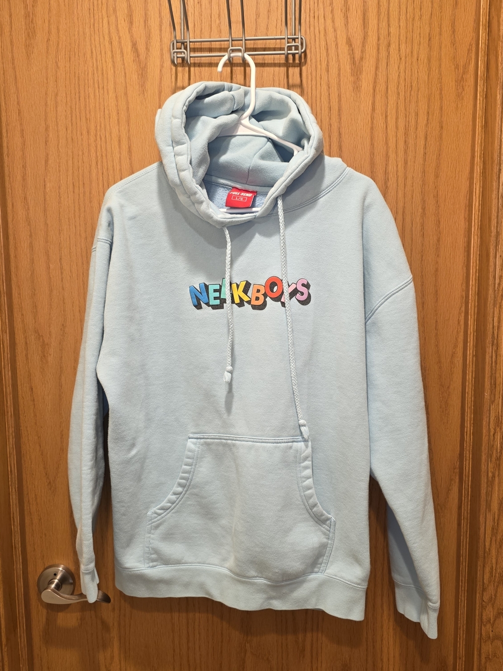 NELK BOYS Light Blue Logo Hoodie - Men’s Pullover Sweatshirt